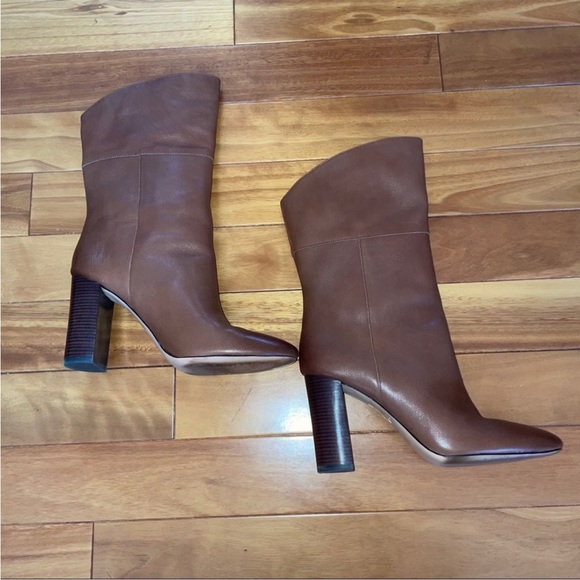 J. Crew Leather Mid-Calf Stacked Anya Boot - Picture 5 of 11